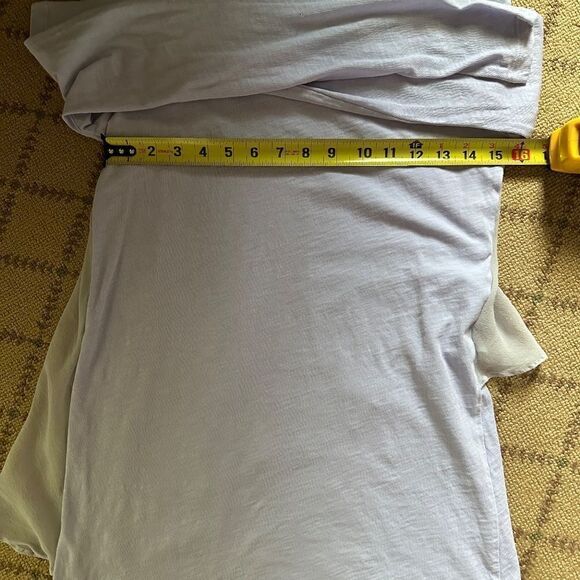 Vintage Elizabeth and James lavender long sleeved T-shir with chiffon overlay XS - Picture 8 of 10